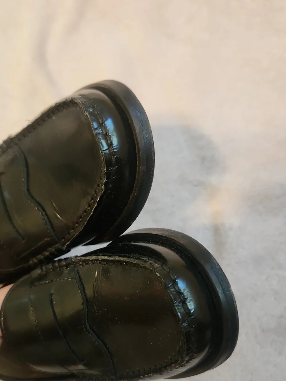Leather Boys Black Leather Penny Loafers